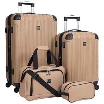 Travelers Club Midtown Hardside Luggage Travel Set - Tan 4 Piece Collection