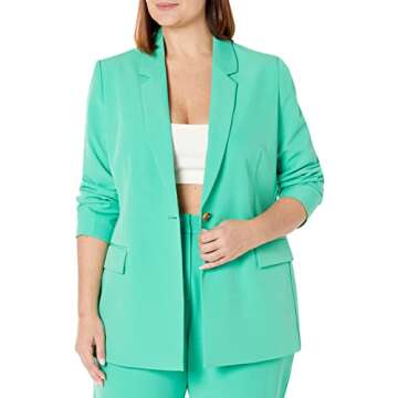 The Drop Women's Blake Long Blazer, Jade, X-Large