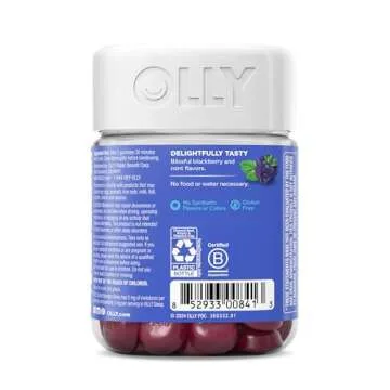 OLLY Extra Strength Sleep Gummy, 5 mg Melatonin, L-Theanine, Chamomile, Lemon Balm, Sleep Aid, BlackBerry - 50 Count