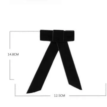 Lurrose Hair Bow Clips Large Bowknot French Barrettes Spring Hair Clips Hairpins Headdress for Women and Girls (Black)