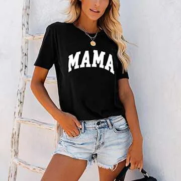 Tomteamell Mama Shirt Trendy Women's Graphic Tee