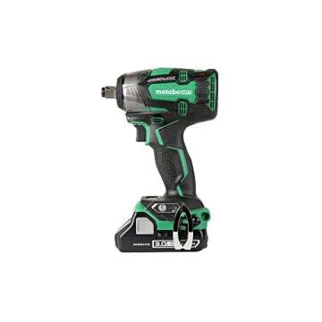 Metabo HPT 1/2 Inch Impact Wrench with 2 Batteries, 225 ft-lbs Turning Torque, 4-Stage Electronic Sp...