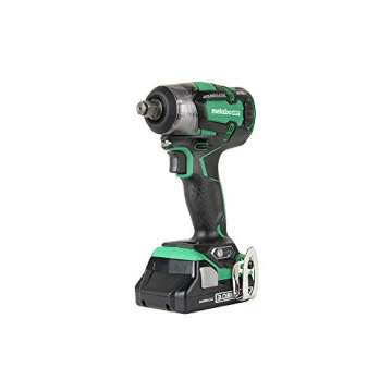 Metabo HPT 1/2 Inch Impact Wrench with 2 Batteries, 225 ft-lbs Turning Torque, 4-Stage Electronic Speed Switch, IP56 Protection, LED Light, Ergonomic Grip