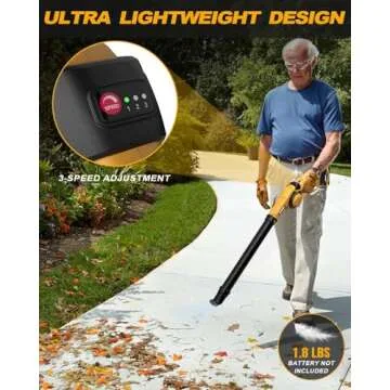 EWORK Mini Cordless Leaf Blower 200 MPH Lightweight Power