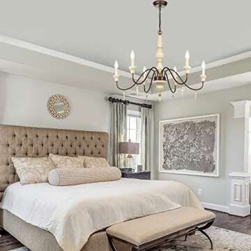 Oldiron French Country 6-Light Chandelier - Timeless Elegance