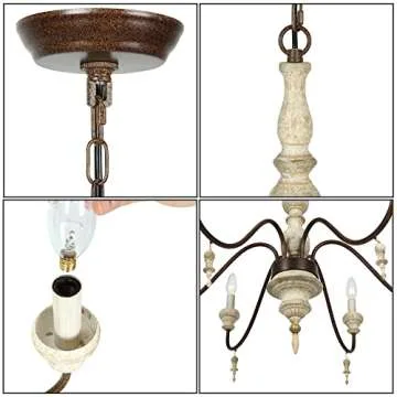 Oldiron French Country 6-Light Chandelier - Timeless Elegance