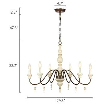 Oldiron French Country 6-Light Chandelier - Timeless Elegance
