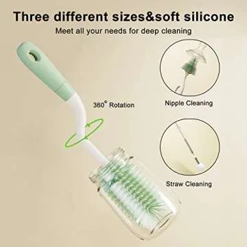 ePiiChua Silicone Bottle Brush Set - 3 in 1 Cleaner Set