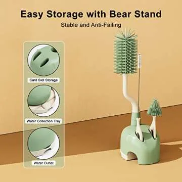 ePiiChua Silicone Bottle Brush Set - 3 in 1 Cleaner Set