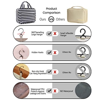 BAGSMART Toiletry Bag - Travel Organizer with Hanging Hook