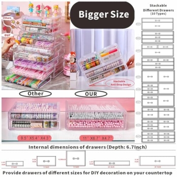 Cq Clear Stackable Storage Drawers for Beauty Essentials