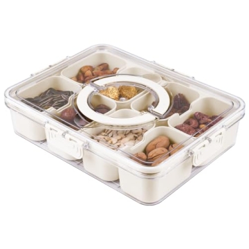 Versatile Divided Serving Tray with Lid for Snacks
