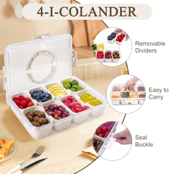 Versatile Divided Serving Tray with Lid for Snacks