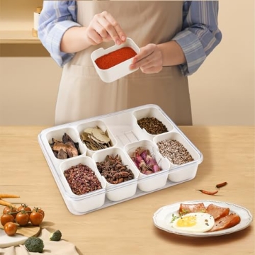 Versatile Divided Serving Tray with Lid for Snacks