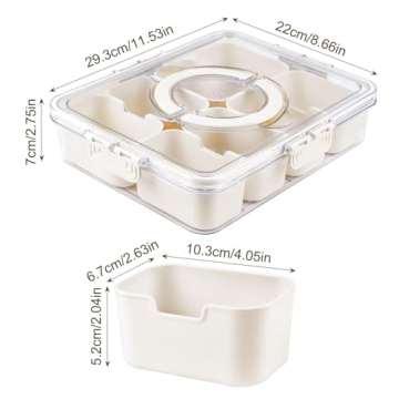 Versatile Divided Serving Tray with Lid for Snacks