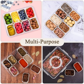 Versatile Divided Serving Tray with Lid for Snacks
