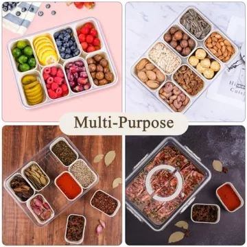 Versatile Divided Serving Tray with Lid for Snacks