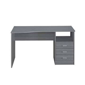 Techni Mobili Grey Computer Desk with Drawers