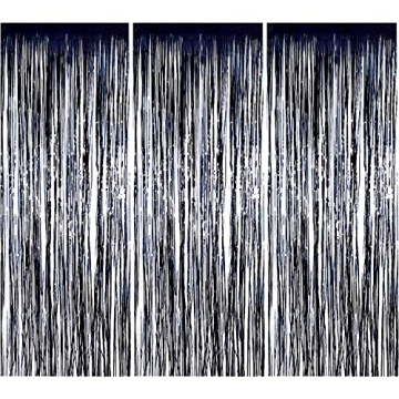 3 Pack Metallic Tinsel Curtains for Parties and Events