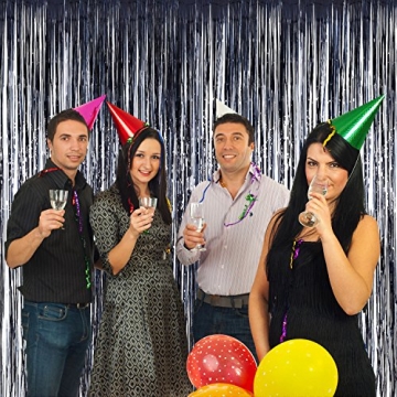 3 Pack Metallic Tinsel Curtains for Parties and Events