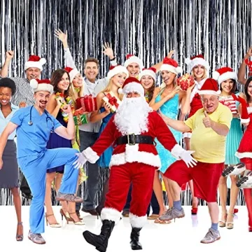 3 Pack Metallic Tinsel Curtains for Parties and Events