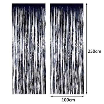 3 Pack Metallic Tinsel Curtains for Parties and Events