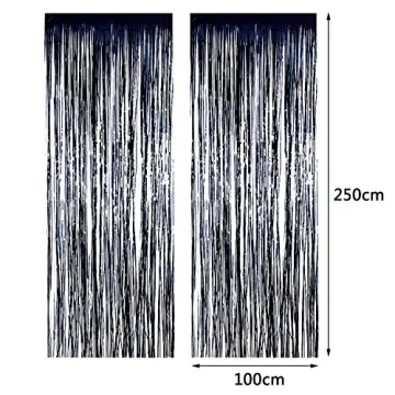3 Pack Metallic Tinsel Curtains for Parties and Events
