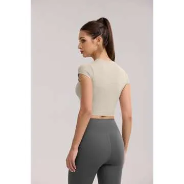 ENERBLOOM Women’s Workout Crop Top Slim Fit with Bra