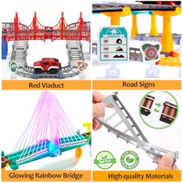 Toddler Train Set Toy for Kids with Electric Tracks