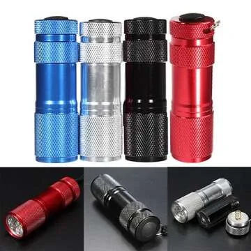 Mini 9 LED Ultra Violet Flashlight for Currency Detection