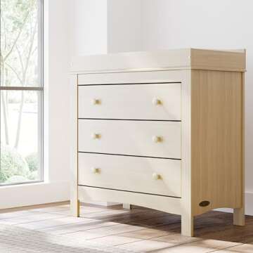 Graco Noah 3 Drawer Chest with Changing Topper (Driftwood) - GREENGUARD Gold Certified, Dresser for ...