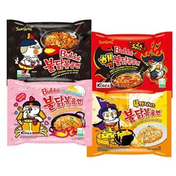 Samyang Spicy Hot Chicken Ramen 11 Flavor Variety Pack - FREE Chopsticks - Korean Buldak Ramen Noodles (11 Pack)