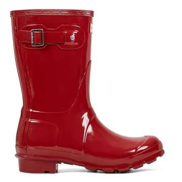 Hunter Women's Original Short Gloss Rain Boots, Military Red, 8