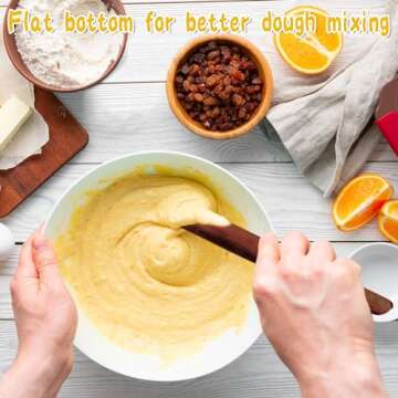 Otuuz 11 Inch Wooden Sourdough Bread Mixing Stir Stick Spurtle Wooden Sourdough Bread Making Tools Paddle Stirring Stick for Kitchen Cooking(Acacia)