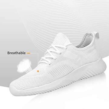 Flysocks Women's Casual Walking Shoes, B-All White, 7.5