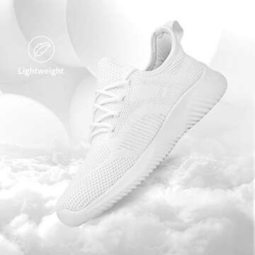 Flysocks Women's Casual Walking Shoes, B-All White, 7.5