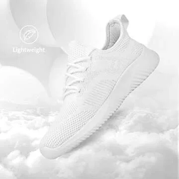 Flysocks Women's Casual Walking Shoes, B-All White, 7.5