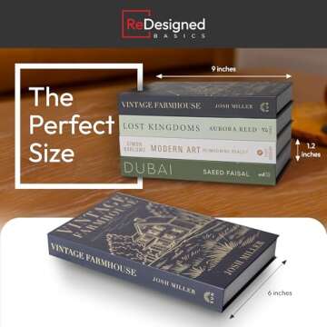 Decorative Books | 4 Book Set | Preassembled with Hidden Storage | Perfectly Stackable for Easy Home Staging | Book Decor with a Modern Design | Home Decor Made Simple!