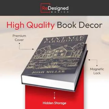 Decorative Books | 4 Book Set | Preassembled with Hidden Storage | Perfectly Stackable for Easy Home Staging | Book Decor with a Modern Design | Home Decor Made Simple!