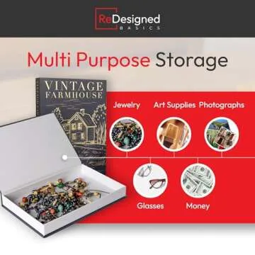 Decorative Books | 4 Book Set | Preassembled with Hidden Storage | Perfectly Stackable for Easy Home Staging | Book Decor with a Modern Design | Home Decor Made Simple!