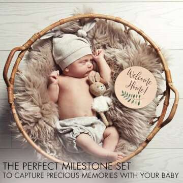 Beautiful Baby Monthly Milestone Cards - The Perfect Newborn Photography Props to Document Your Baby...