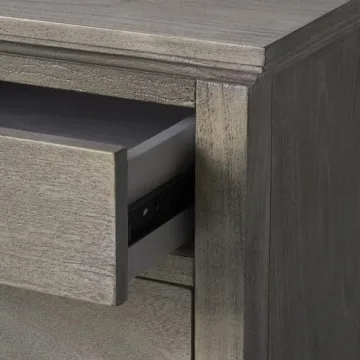 Chic SAFAVIEH 3-Drawer Light Grey Nightstand Table