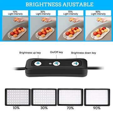 LED Photo Video Light 2-Pack, Ci-Fotto Dimmable 5600K USB LED Continuous Light Photography Light wit...