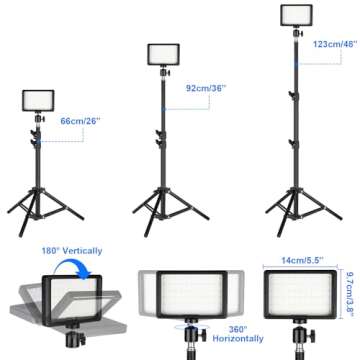 Ci-Fotto Adjustable LED Light Kit for Video and Photography