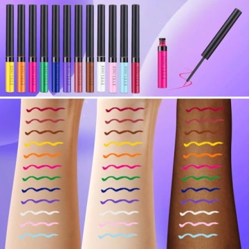 Spdoo 12 Colors Colorful Liquid Eyeliner Set for Gift
