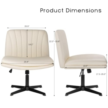 PUKAMI Stylish Armless Office Chair - Comfort & Style
