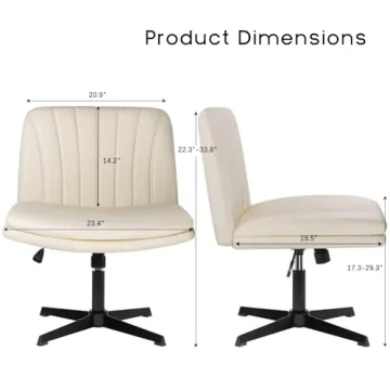 PUKAMI Stylish Armless Office Chair - Comfort & Style