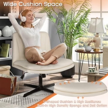 PUKAMI Stylish Armless Office Chair - Comfort & Style