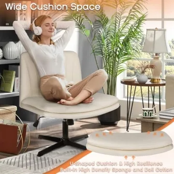 PUKAMI Stylish Armless Office Chair - Comfort & Style