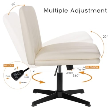 PUKAMI Stylish Armless Office Chair - Comfort & Style